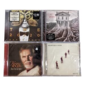 Lot of 4 New Sealed CDs: Justin Timberlake, Bon Jovi, Kenny Rogers, Mumford New